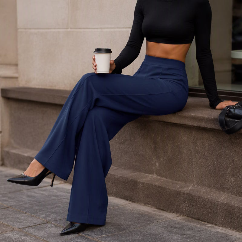 Women's High-Waisted Wide-Leg Trousers