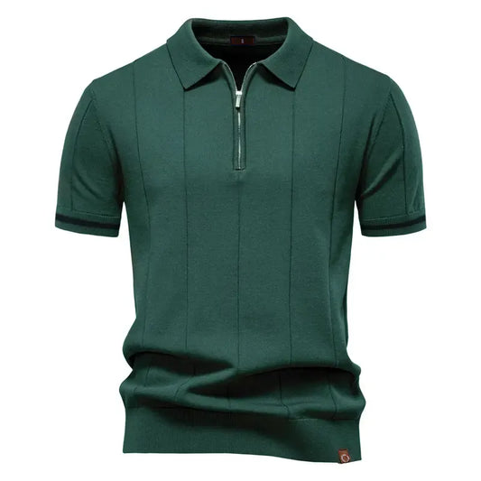 Men's Fitted Knit Polo Shirt
