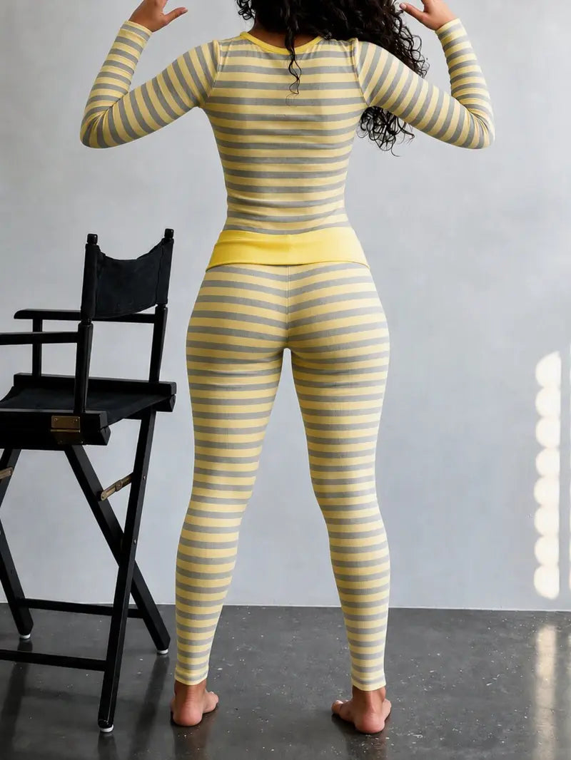 Women's Striped Long Sleeve Pyjama Set