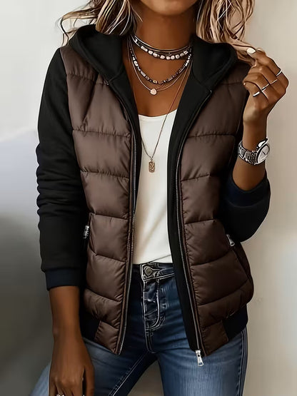 Women's Quilted Hooded Zip-Up Jacket