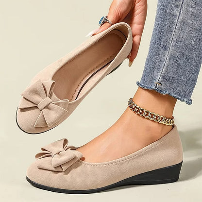 Women's Elegant Bow Detail Wedge Shoes