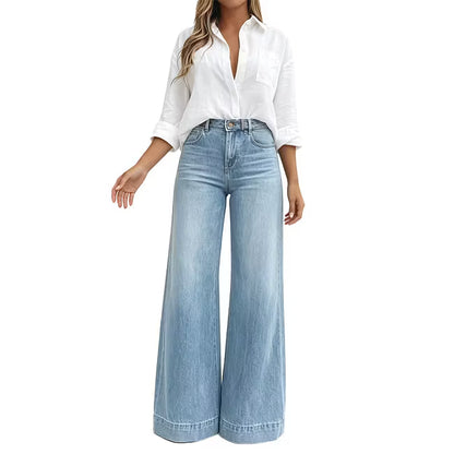 Women's Vintage Wash Wide-Leg Jeans