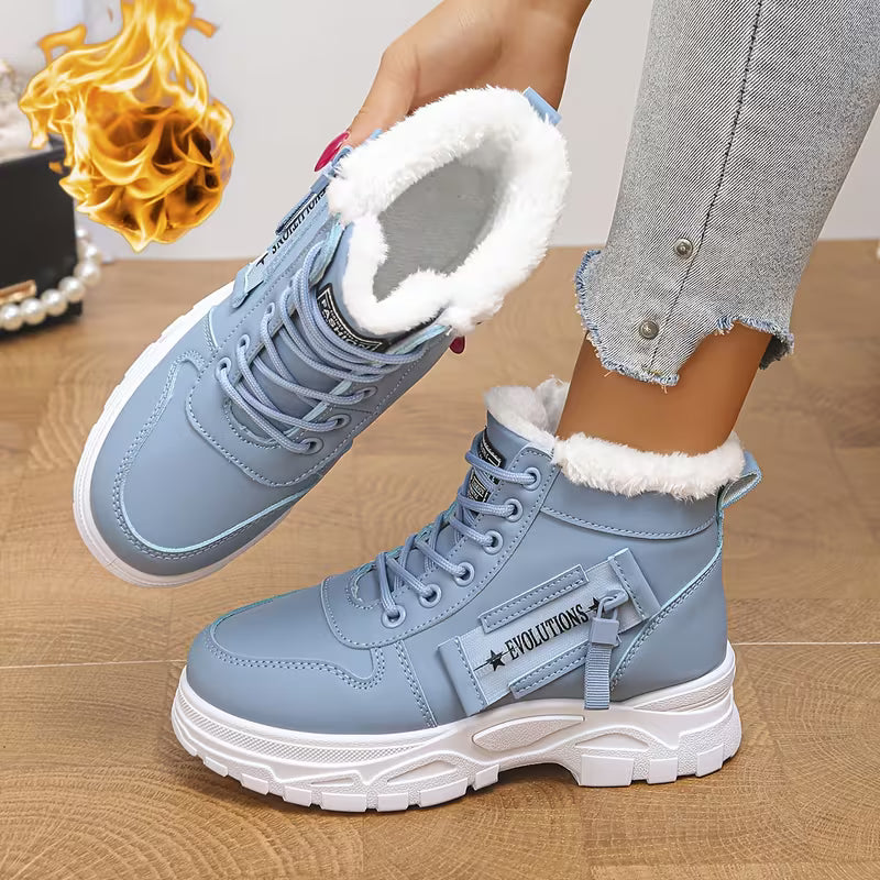 Women's Fluffy Trim Platform Winter Boots