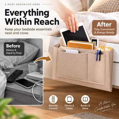 Multi-Pocket Bedside Hanging Organiser