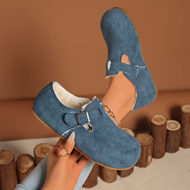 Women's Buckle Detail Plush-Lined Clogs
