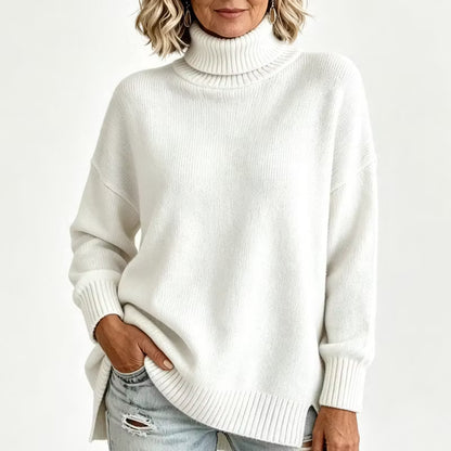 Women's Relaxed Roll Neck Knit Jumper