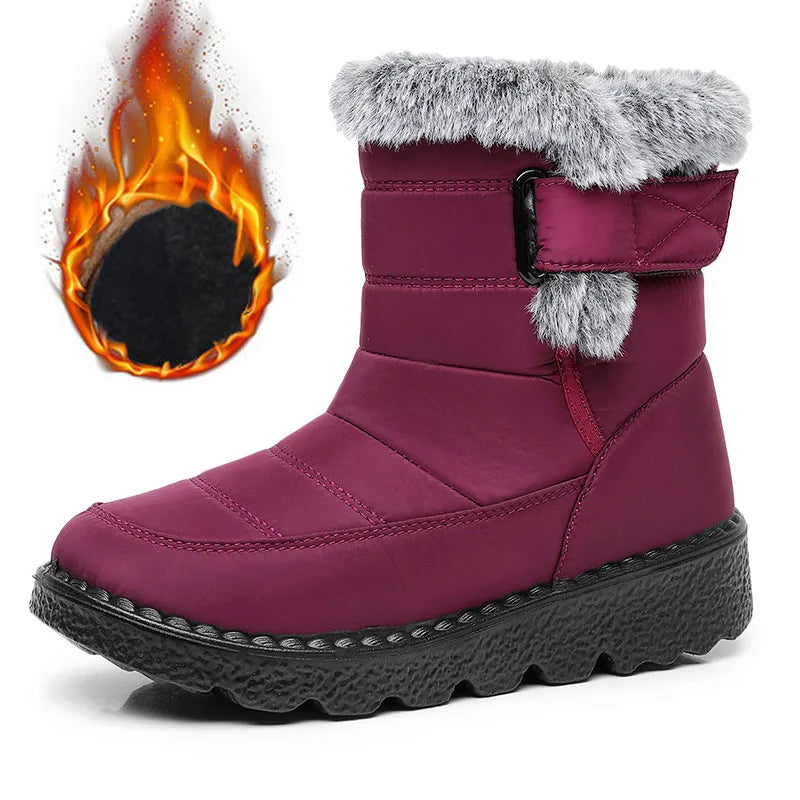Women's Plush-Lined Slip-On Winter Boots