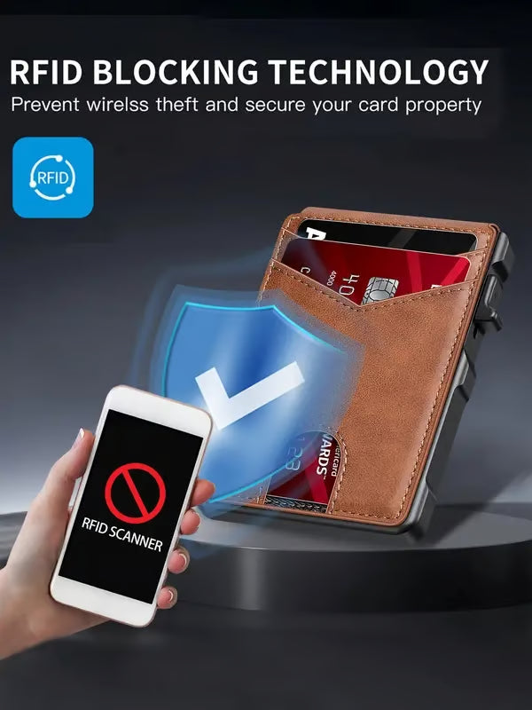 Men's Slim Pop-Up Card Holder Wallet