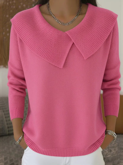 Women’s Lapel Collar Christmas Knit Sweater