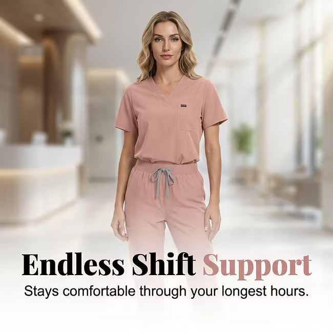 Women's Stretch Multi-Pocket Scrub Set