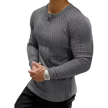 Men's Textured Henley Shirt