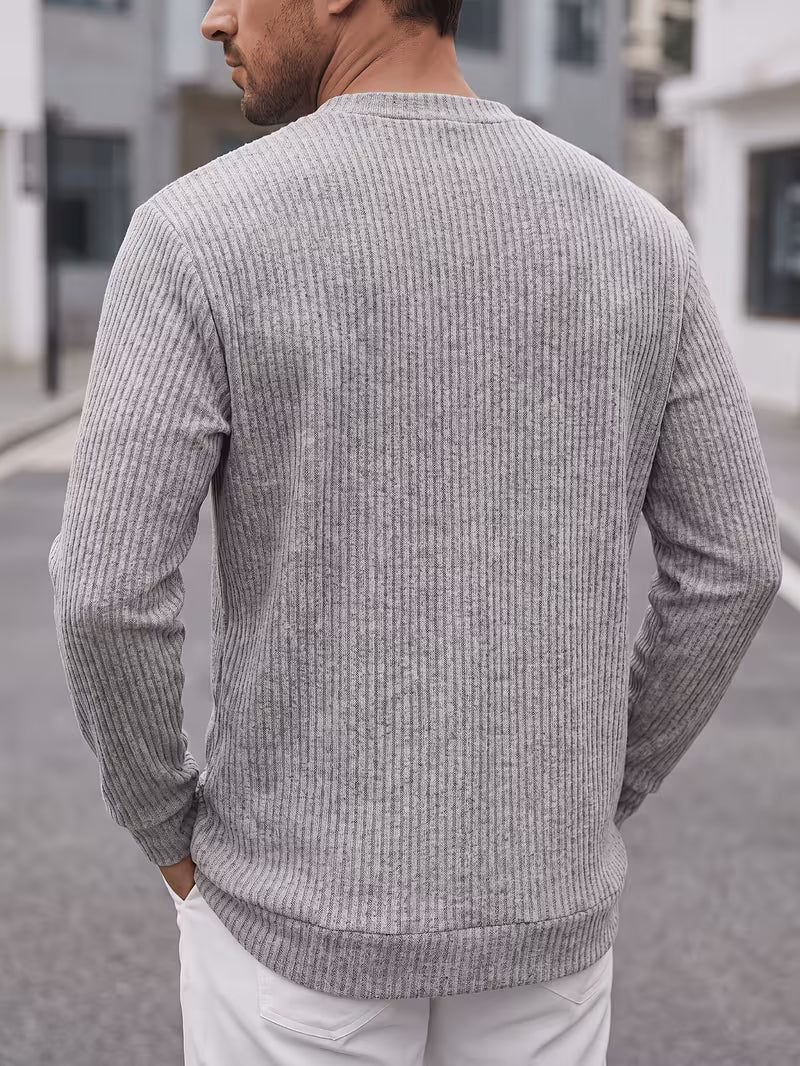 Men's Ribbed Crew Neck Pullover