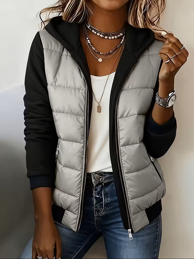 Women's Quilted Hooded Zip-Up Jacket
