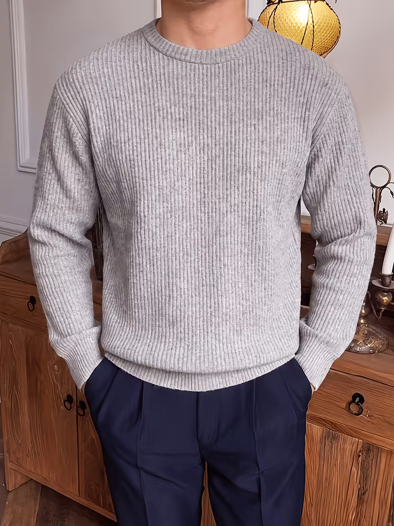 Men's Ribbed Crew Neck Pullover