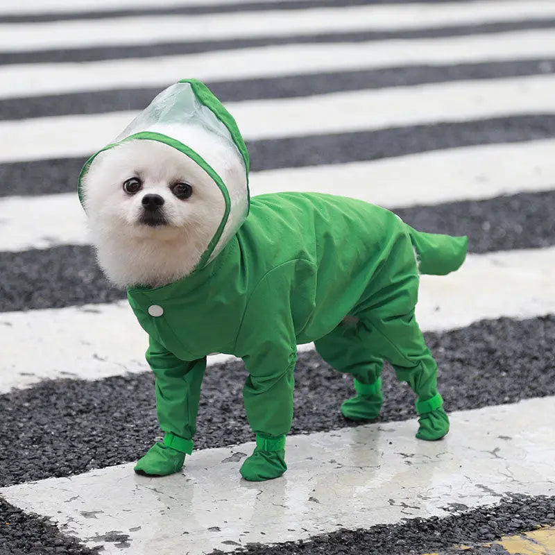 Full-Coverage Waterproof Dog Raincoat with Hood & Boots