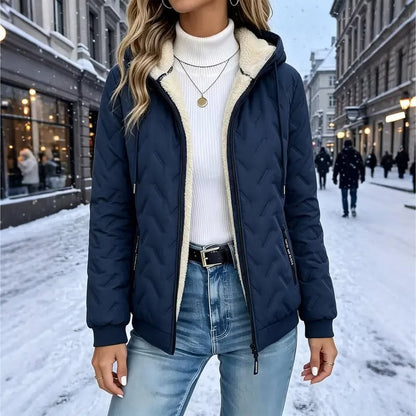 Women's Sherpa-Lined Quilted Hooded Jacket