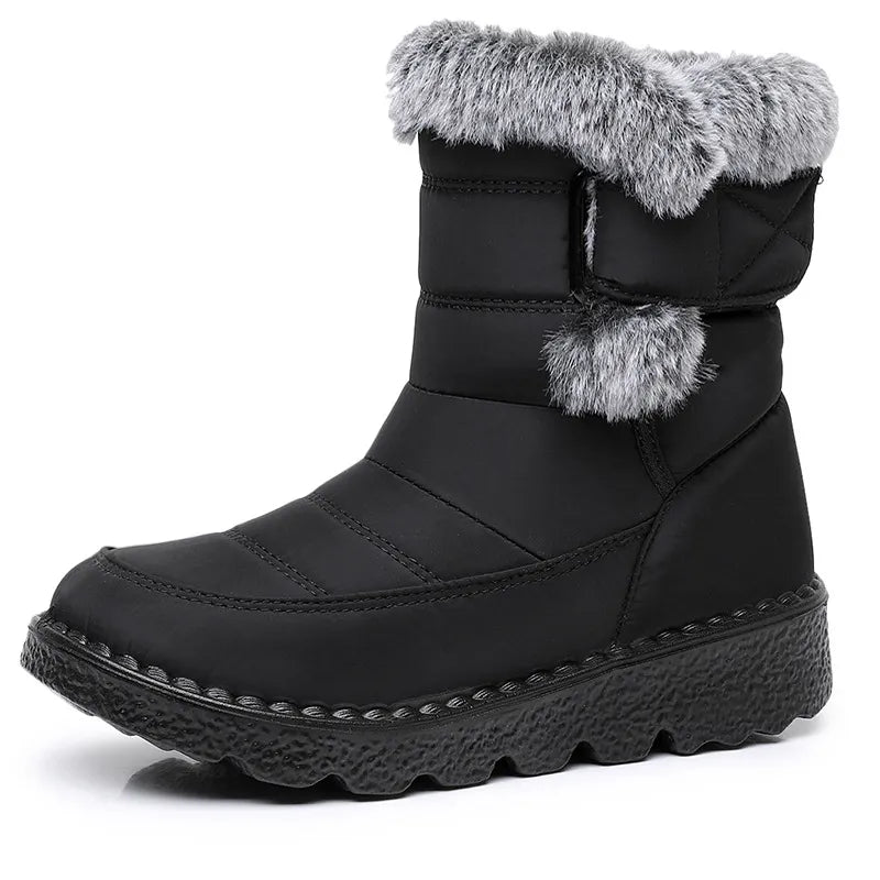 Women's Plush-Lined Slip-On Winter Boots