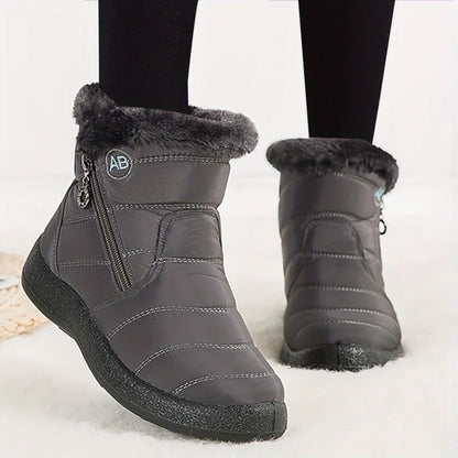 Women's Fuzzy Lined Slip-On Winter Boots