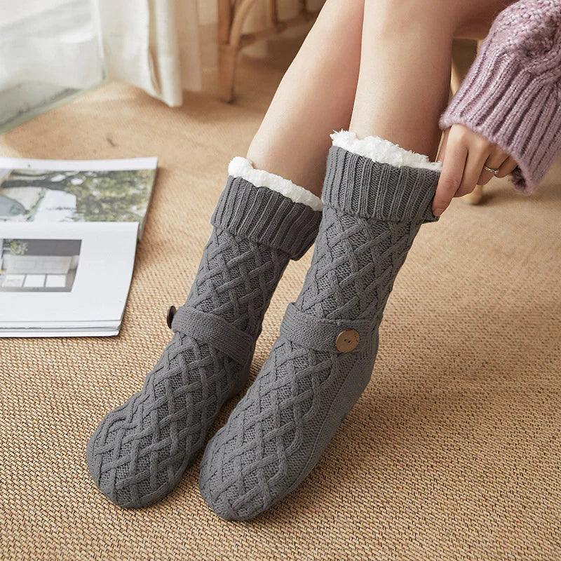 Women's Cosy Cable Knit Slipper Socks