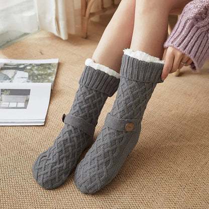 Women's Cosy Cable Knit Slipper Socks