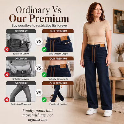Women's Soft-Touch Drawstring Wide-Leg Trousers