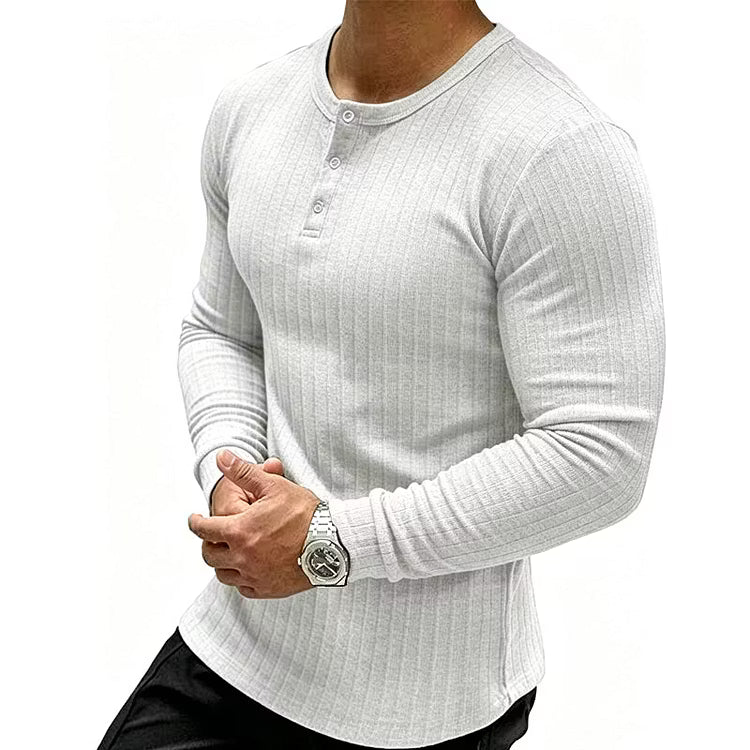 Men's Textured Henley Shirt