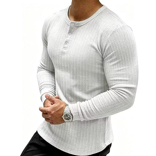 Men's Textured Henley Shirt