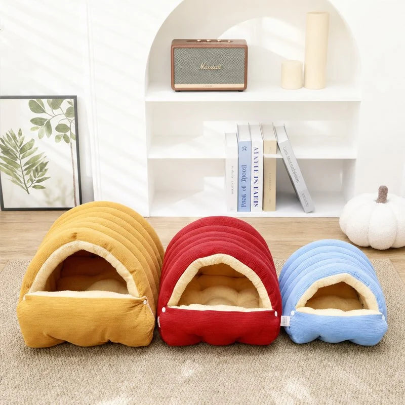 2-in-1 Corduroy Cave Dog Bed