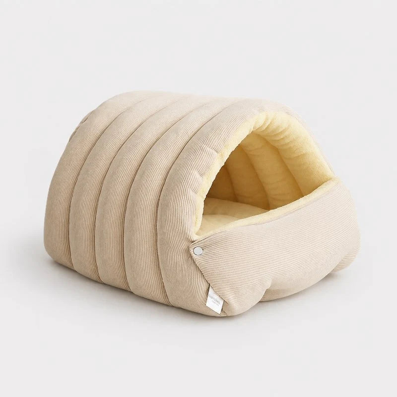 2-in-1 Corduroy Cave Dog Bed