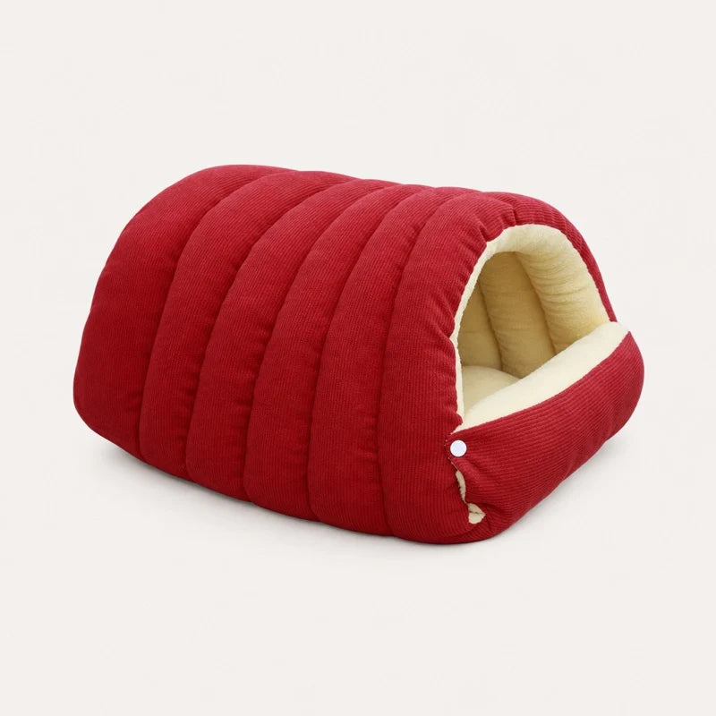 2-in-1 Corduroy Cave Dog Bed