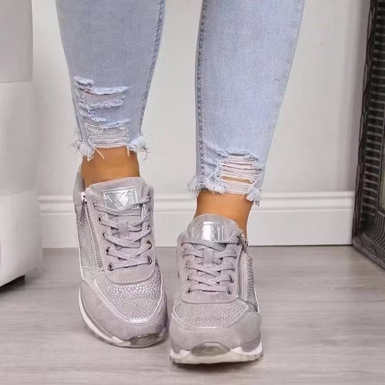 Women's Zip Detail Wedge Trainers