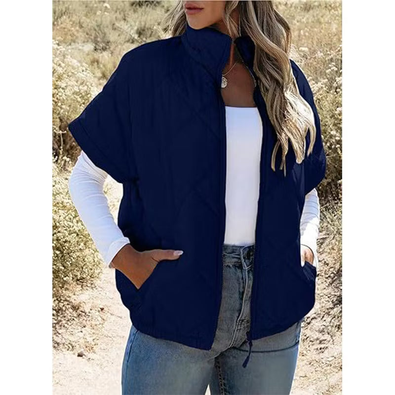 Women's Quilted Short Sleeve Padded Jacket