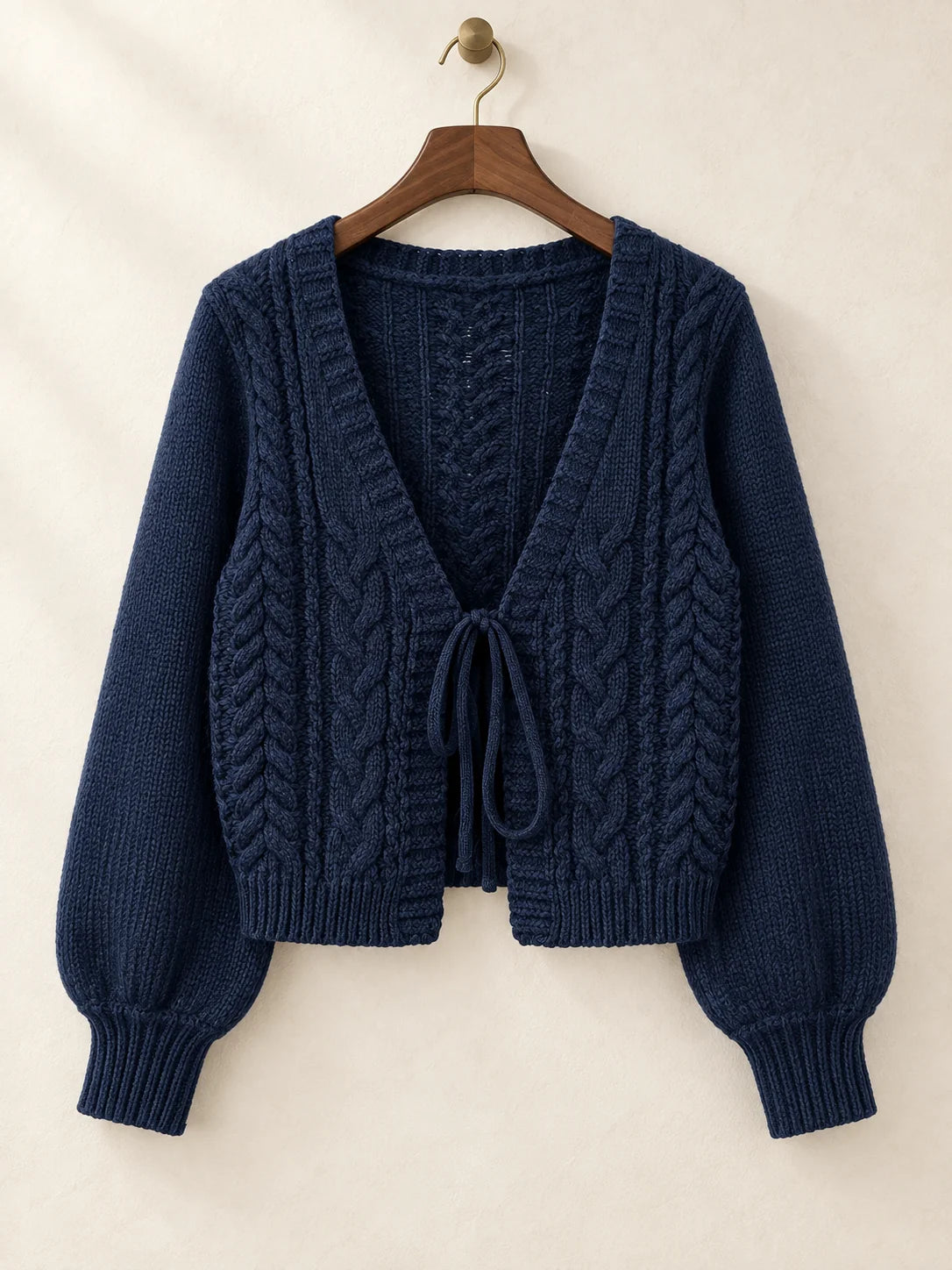 Women's Tie-Front Cable Knit Cardigan