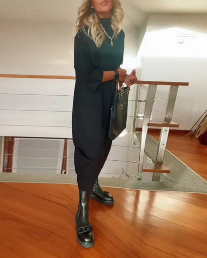 Women's Relaxed High Neck Maxi Dress
