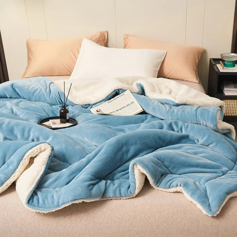 Double-Layer Velvet & Fleece Blanket