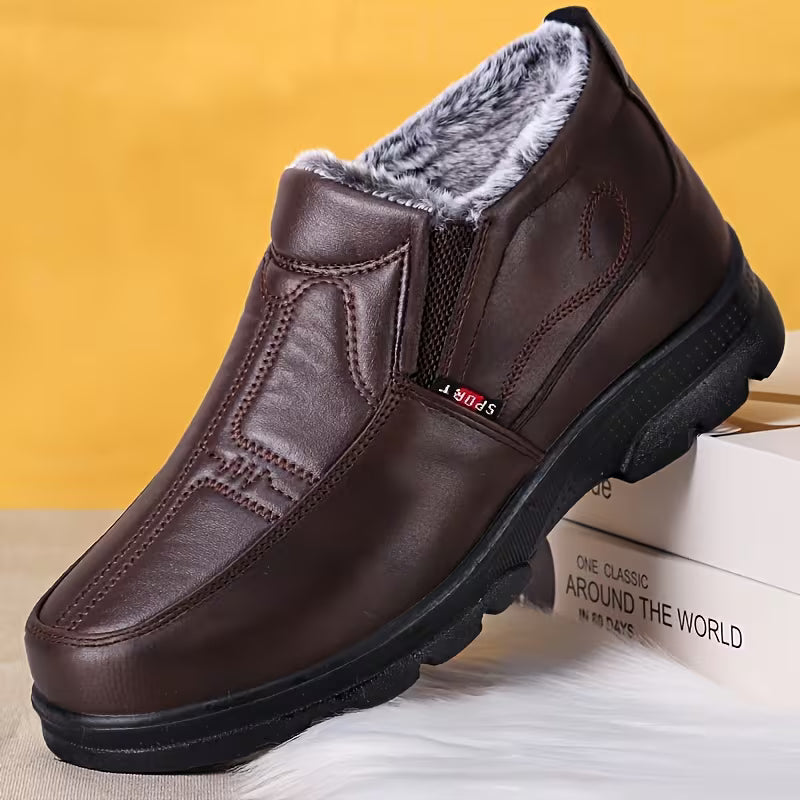 Men's Plush-Lined Winter Slip-On Shoes