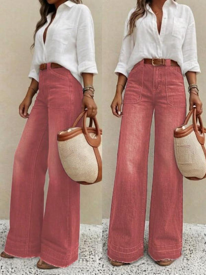 Women's High-Waisted Wide-Leg Jeans