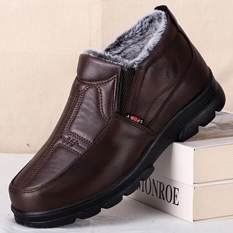 Men's Plush-Lined Winter Slip-On Shoes