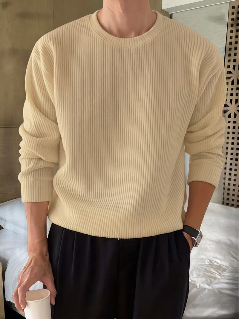 Men's Ribbed Crew Neck Pullover