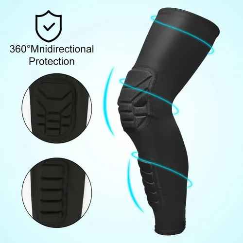 Knee & Thigh Padded Compression Sports Sleeve with Honeycomb Protection