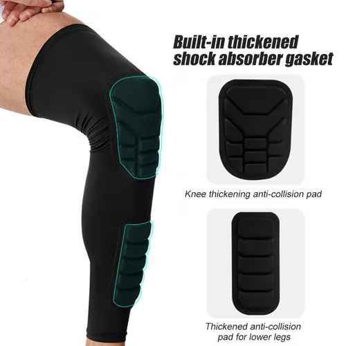 Knee & Thigh Padded Compression Sports Sleeve with Honeycomb Protection