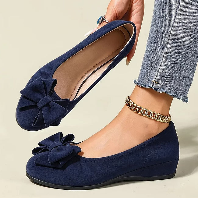 Women's Elegant Bow Detail Wedge Shoes