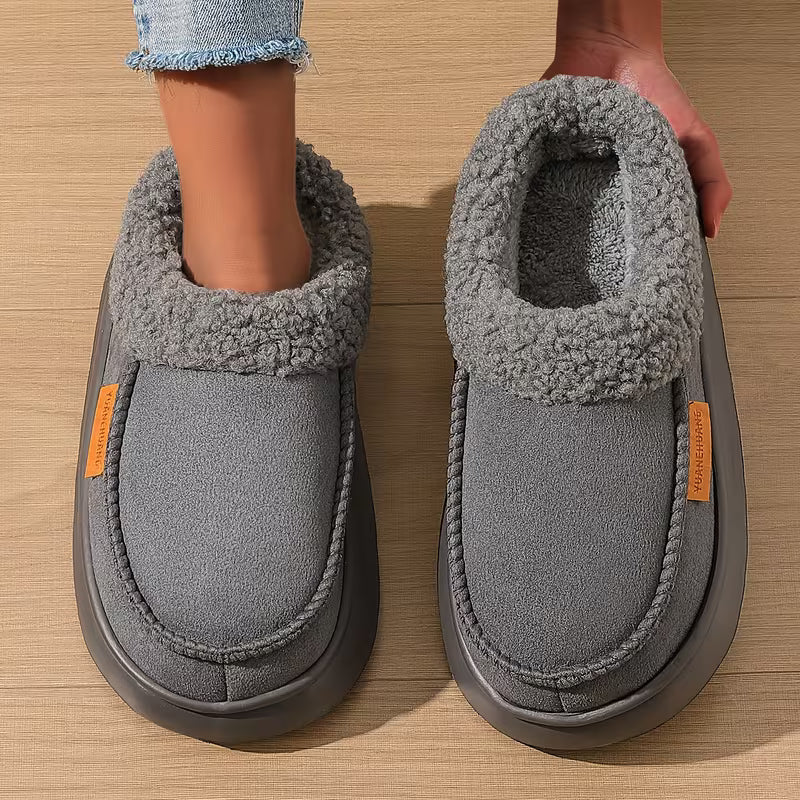 Men's Plush-Lined Winter Slippers