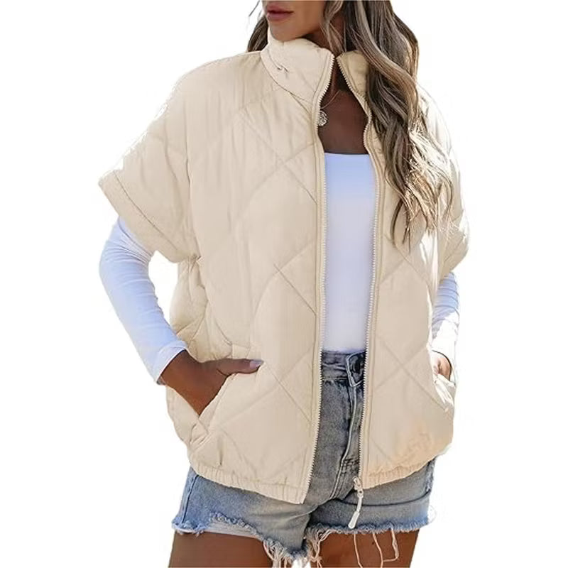 Women's Quilted Short Sleeve Padded Jacket