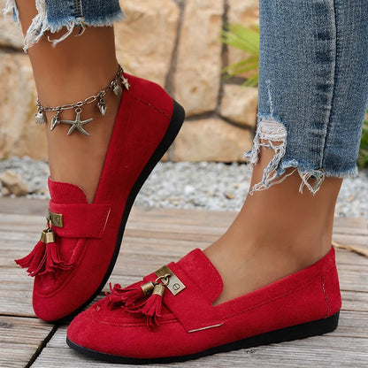 Women's Tassel Buckle Slip-On Loafers