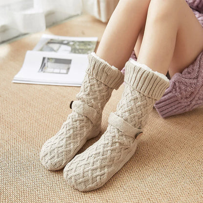 Women's Cosy Cable Knit Slipper Socks