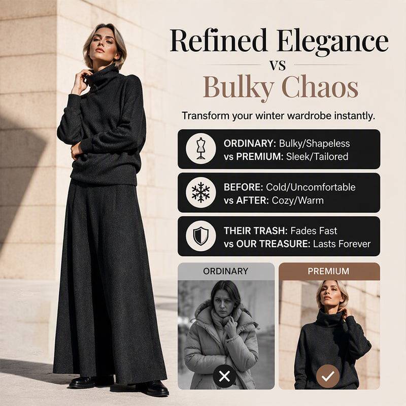 Women's Roll Neck Fleece Top & Maxi Skirt Set
