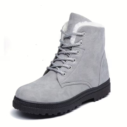 Women's Plush-Lined Lace-Up Ankle Boots