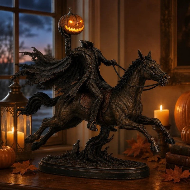 Midnight Chase Headless Horseman LED Figurine