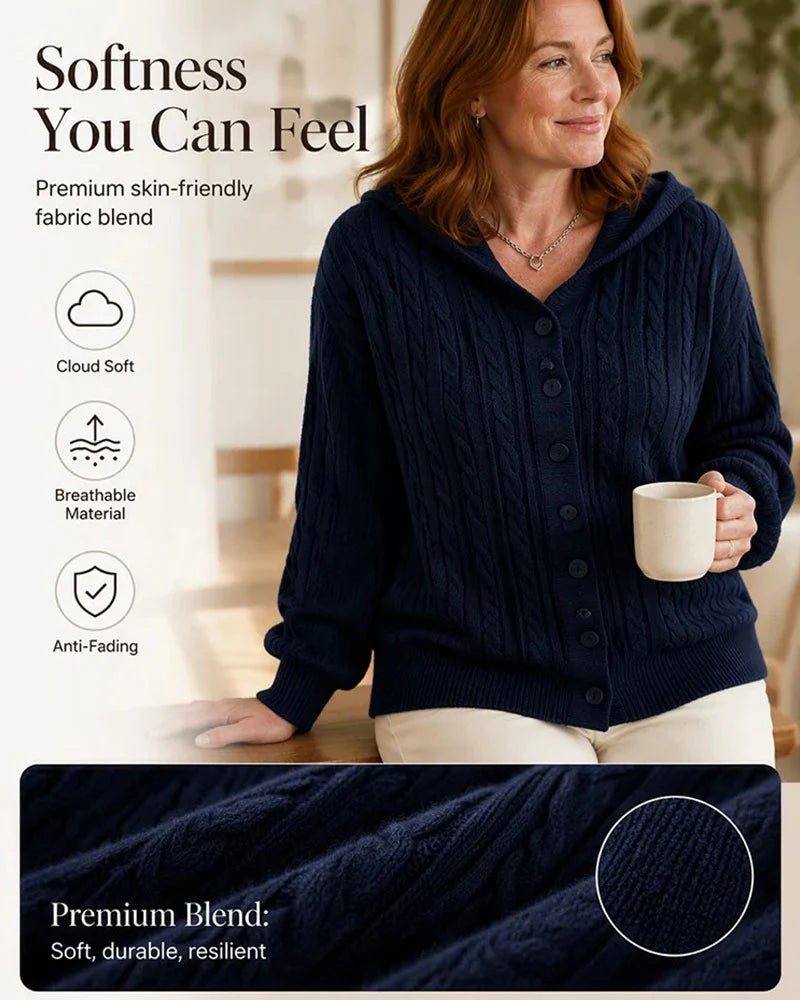 Women's Open-Front Hooded Knit Cardigan